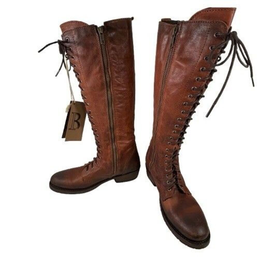 Liberty Black Zip Tall Brown Distressed Leather Riding Boots Women's SZ 6.5 - Picture 15 of 16